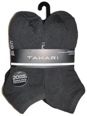 Tahari Low Cut Socks 20 Pair Women's Shoe Size 5-10 Black w White Logo NEW! $48